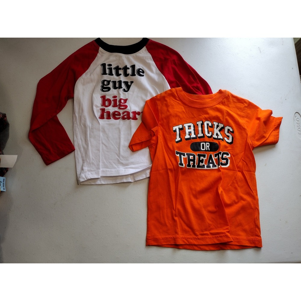 Way to Celebrate Boys 5T Halloween & Valentines Day Graphic Tee Shirt Bundle 2pc